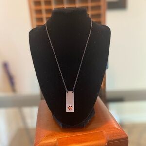 Soft Surroundings abalone and coral pendant necklace.